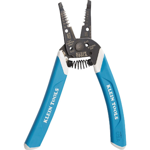 Klein 7.4 In. 8 to 18 AWG Solid, 10 to 20 Stranded Wire Stripper K11095