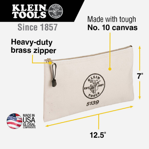 Klein Single-Pocket Zippered Tool Pouch 5139 318612