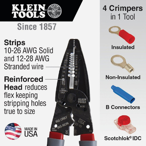 Klein-Kurve 7-3-4 In. Wire Stripper-Crimper Multi-Tool 1019 361885