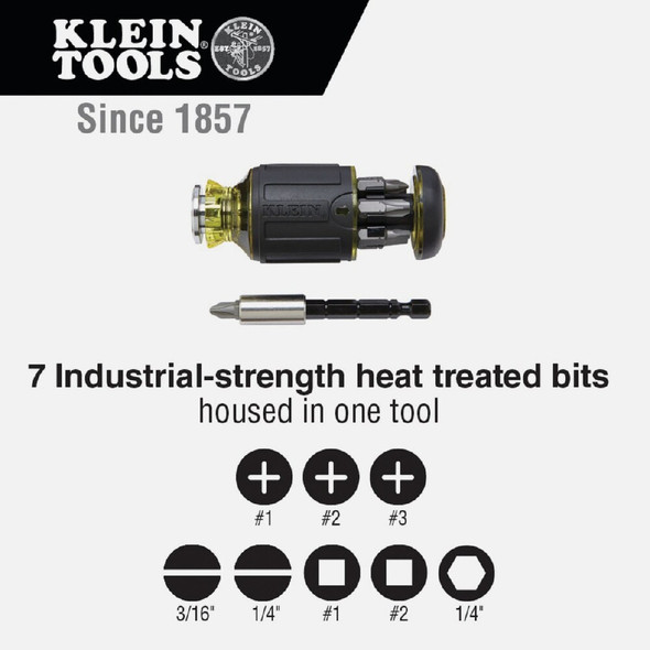 Klein 8-in-1 Stubby Adjustable Length Multi-Bit Screwdriver 32308 356003