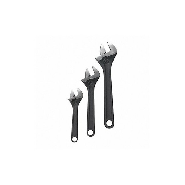Westward 3-Piece Black Adjustable Wrench Set (6 in, 8 in, 10 in) 1NYB9