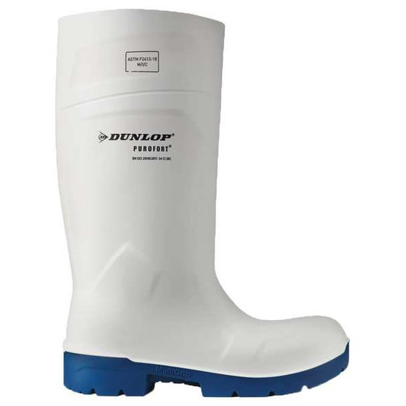 Dunlop Unisex Tall Rubber Boots, Steel Toe, Blue, White, 12 6113155