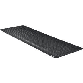Global Industrial Diamond Plate Anti Fatigue Mat 15/16"" Thick 2'W x 6'L Black
