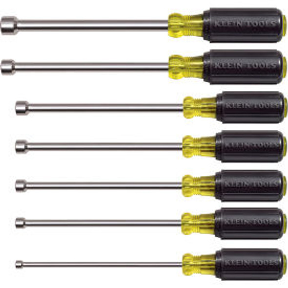 Klein Tools 647M 7 Pc. 6"" Shaft Magnetic Nut Driver Set