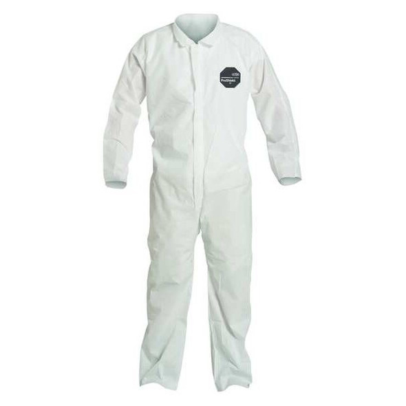 10 Coverall. Collar. Open Wrists and Ankles. Elastic Waist. White. XL