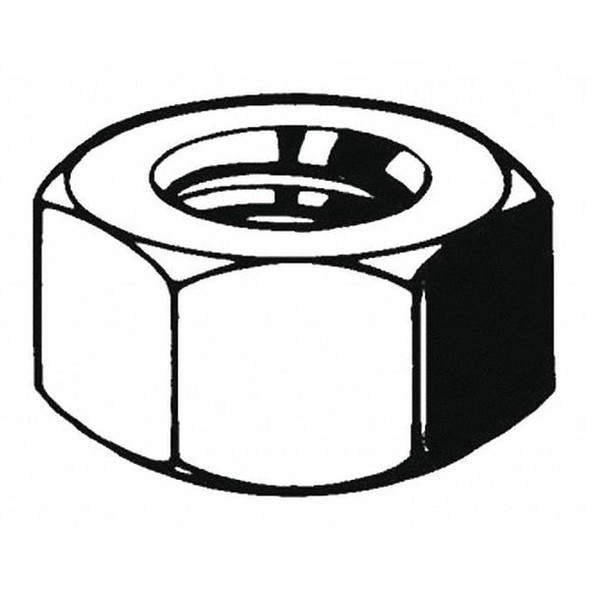 Hex Nut, M24-3.00, Steel, Class 10, Zinc Plated, 19 mm Ht, 10 PK