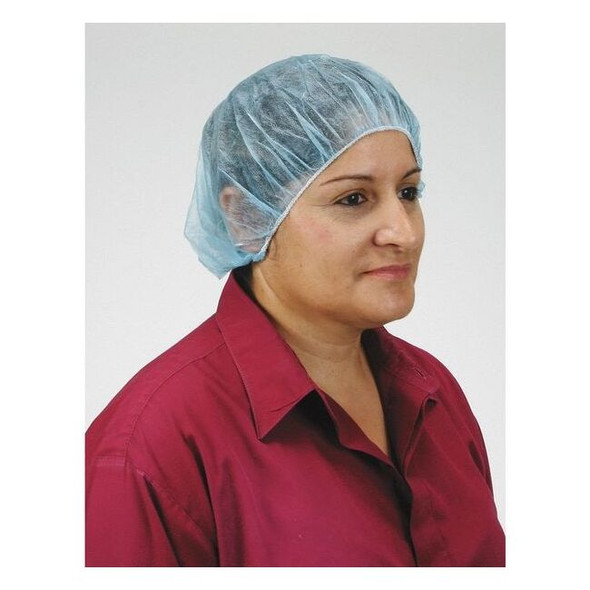 Condor Bouffant Cap, Polypropylene, 28 in Dia., Blue, XL, 100 PK 3EZD3