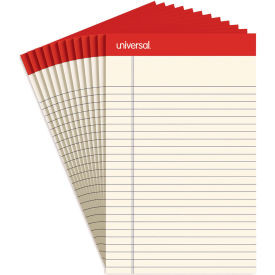 Universal Colored Perforated Note Pads Wide Rule 5 x 8 Ivory 50-Sheet Dozen