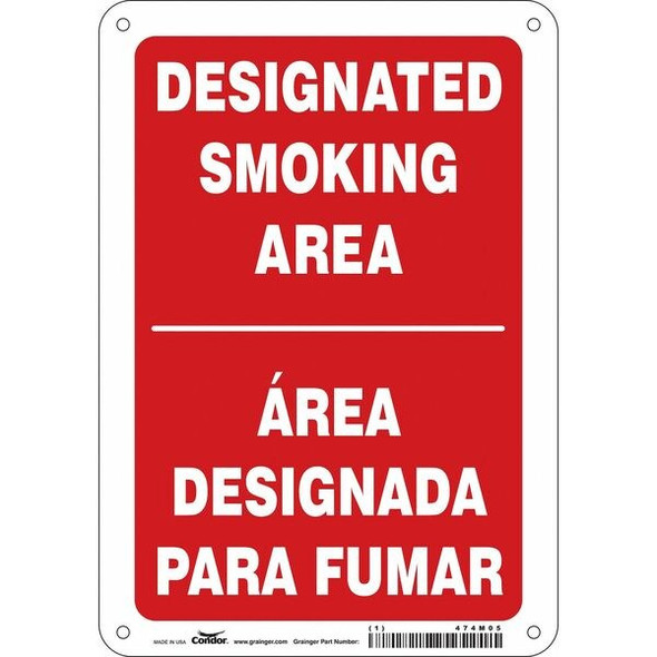 Safety Sign, 10" H, 7 in W,  Horizontal Rectangle, English, Spanish, 474M05
