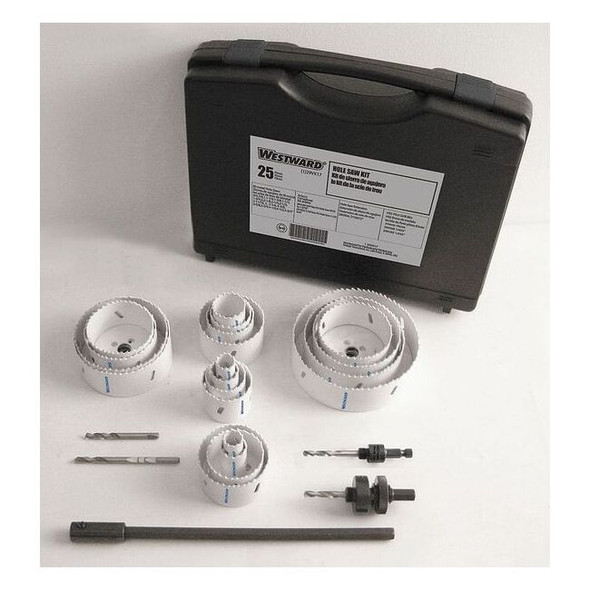 Westward Bi-Metal Hole Saw Kit, 25 pcs. 29VX17