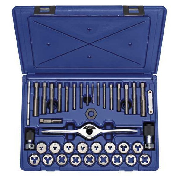 Irwin Tap/Die Set,40pc,NC,NF,NPT 1835091