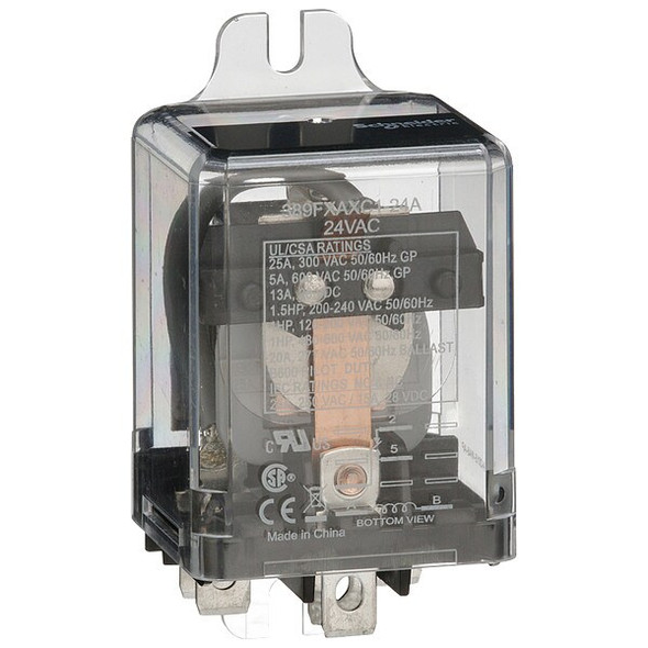 Flange Mount, Enclosed Power Relay, Square, 25 A, 5 Pins, Quick Connect