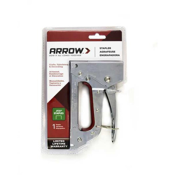 Arrow Fastener Staple Gun,Flat Crown Staples,Cap 100 JT27