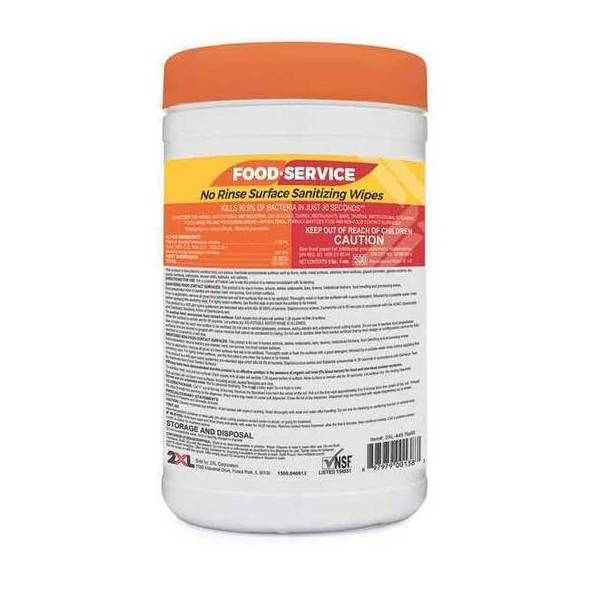 2xl Food Surface Sanitizing Wipes - 70ct Canister,PK6 2XL-447