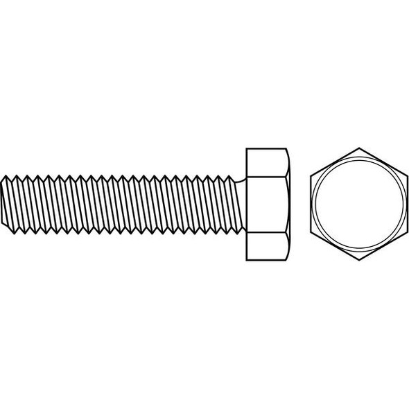 #8-32 x 2 in External Hex Hex Machine Screw, Zinc Plated Steel, 100 PK