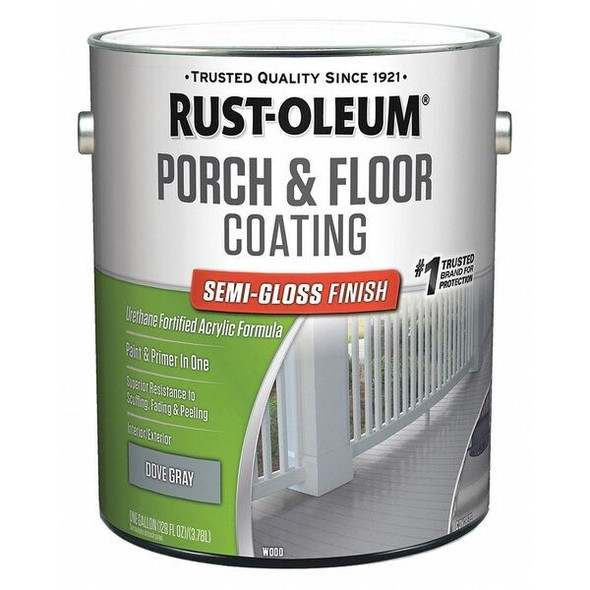 Rust-Oleum 1 gal Floor Coating, Semi-Gloss Finish, Dove Gray, Water Base 320419