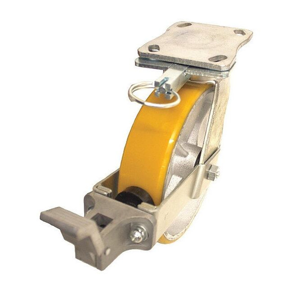 Plate Caster,Swivel,Polyurethane,7 1/2"H