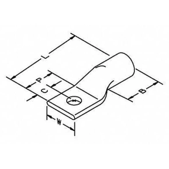 3m One Hole Lug Compress Conct,2 AWG,PK25 30024