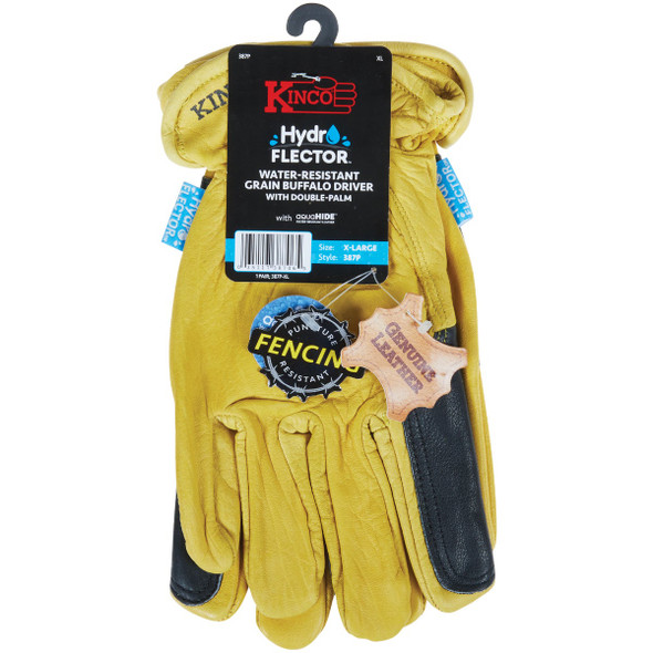 Kinco HydroFlector Men's XL Water-Resistant Buffalo Leather Work Glove 387P-XL 737754
