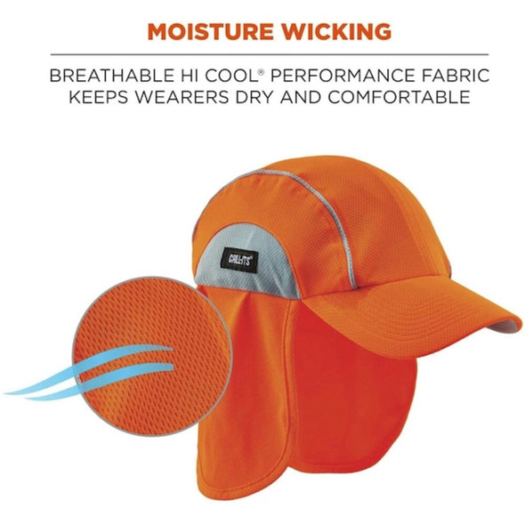Ergodyne High Performance Hat,Orange,One Size 6650