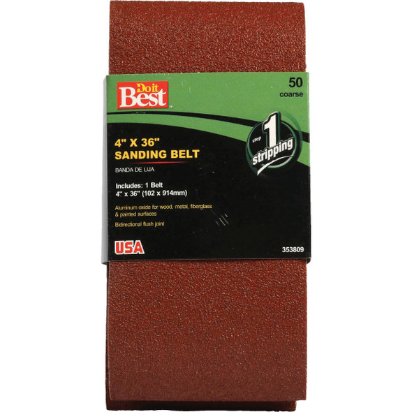 Do it Best 4 In. x 36 In. 50 Grit Heavy-Duty Sanding Belt 353809GA