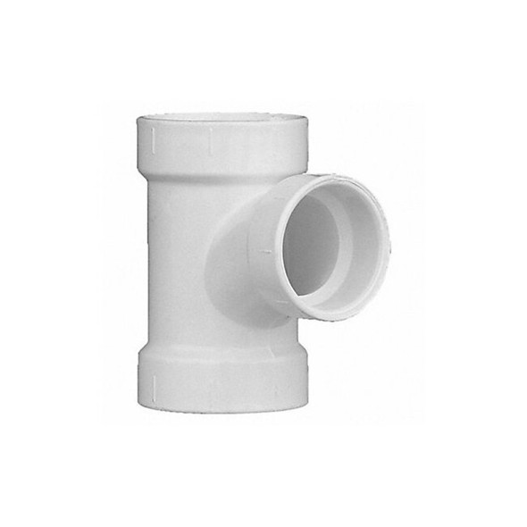 PVC Sanitary Tee, Hub, 2 in x 2 in x 1 1/2 in Pipe Size