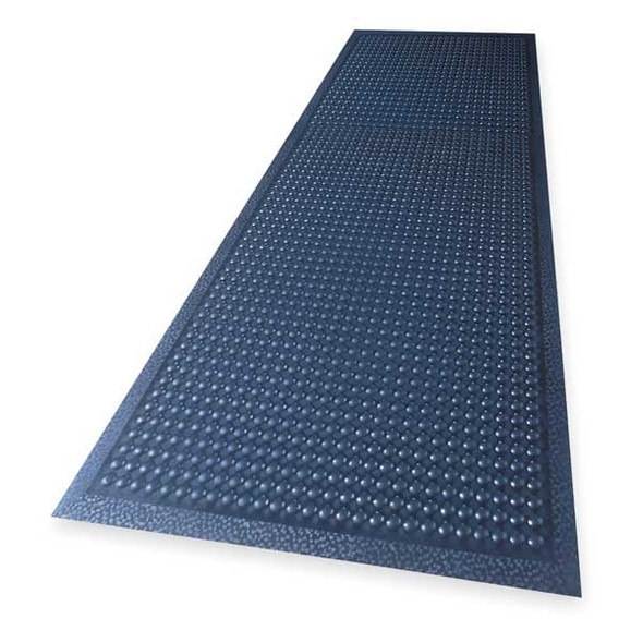 Notrax Antifatigue Mat, 10 ft. L x 2 ft. 6" W, 3/8" Thickness, Rubber, Bubble, Black 447S3010BL