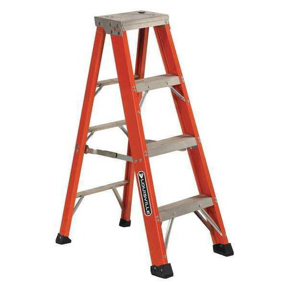Louisville 4 ft Fiberglass Stepladder, 375 lb Capacity FS1304HD