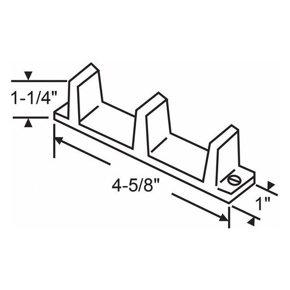 Manufacturer Varies Guide, 1 in W, 4 5/8 in L, White 8-208