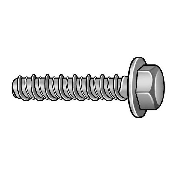 Large Diameter Tapcon Concrete Screw, 3/8" Dia., Hex, 4" L, Steel Zinc Plated, 50 PK