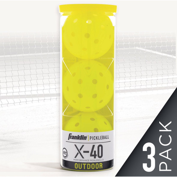 Franklin X-40 Optic USAPA Approved Outdoor Pickleball (3-Pack) 52821