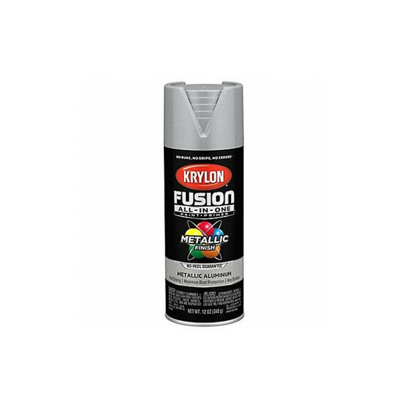 Krylon Metallic Spray Paint, Aluminum, Metallic, Solvent, 12 oz K02766007