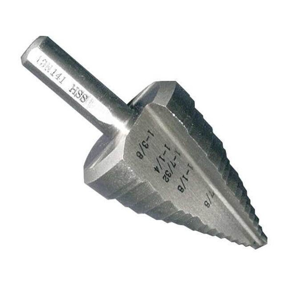 Manufacturer Varies HSS Step Drill Bit 5 Sizes, 7/8-1-3/8" 19N141