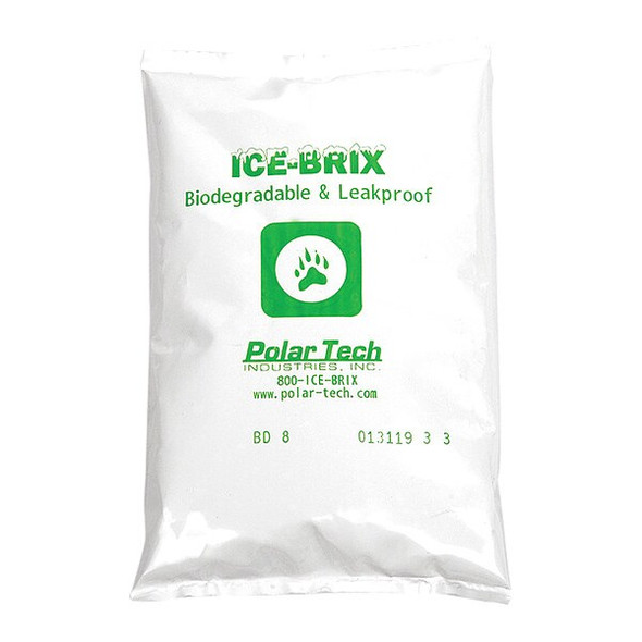 Ice-Brix Poly Pouch, Reuseable, Biodegradable, Leakproof, 8 oz., PK18