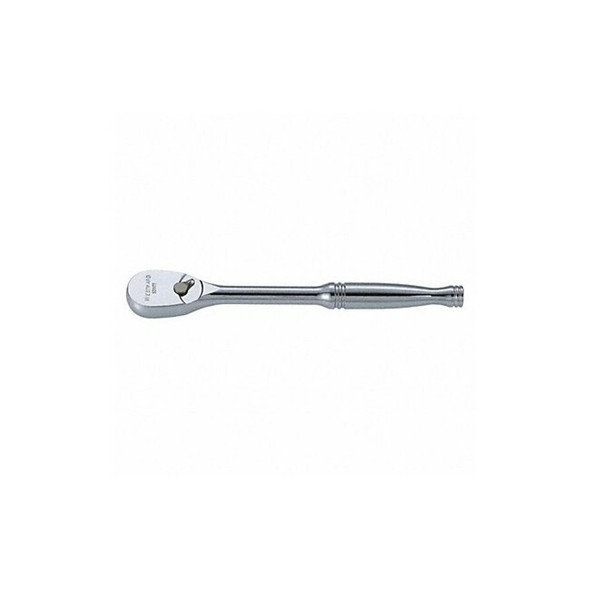 3/8" Drive 84 Geared Teeth Pear Head Style Hand Ratchet, 8-3/8" L, Chrome Finish