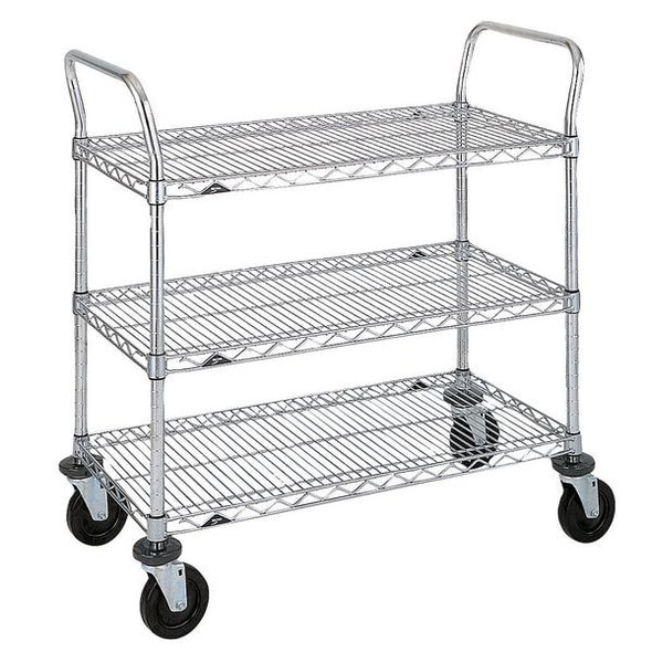 Metro Wire Cart,18 In. W,36 In. L,Chrome 4W648
