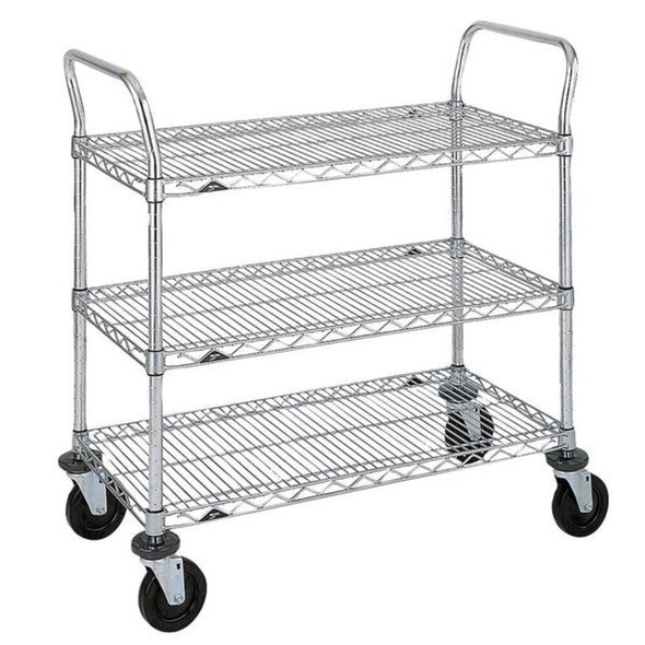 Metro Wire Cart,18 In. W,36 In. L,Chrome 4W648