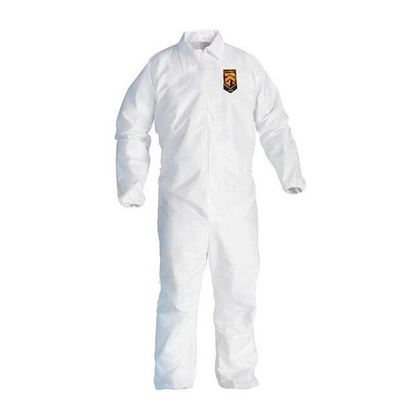 Kleenguard Liq Parti Protect Covall ZipFrnt Elas WrisAnkl WHT 4X 25/Cs 44317