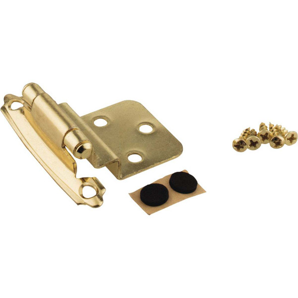 KasaWare 3/8 In. Polished Brass Self-Closing Inset Hinge (2-Pack) KFHI-A-PB2