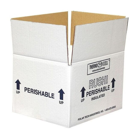 Insulated Shipping Kit, 8 3/16 in H, 1.5 in Wall Thickness, White, 3 PK