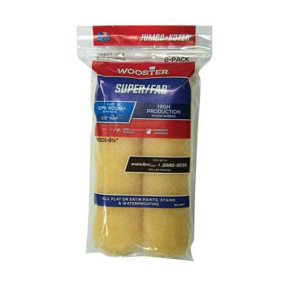 Wooster 6-1/2" Mini Paint Roller Cover, 1/2" Nap, Knit Fabric RR301-6 1/2