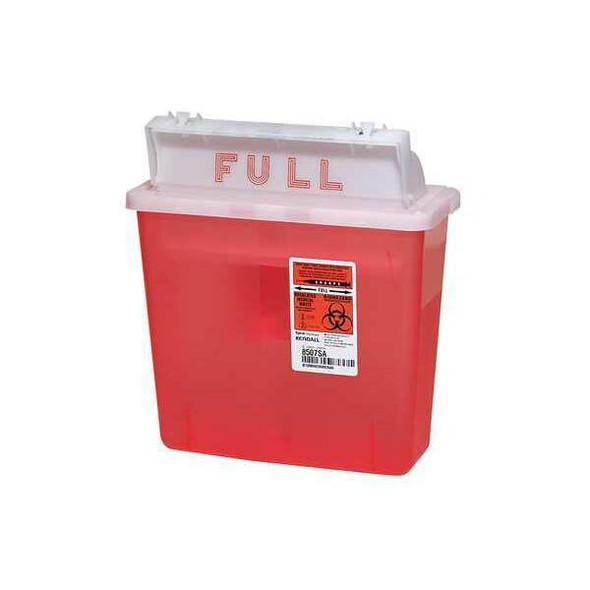 Covidien Sharps Container,1-1/4 Gal.,Red,PK5 K5SS1007SA
