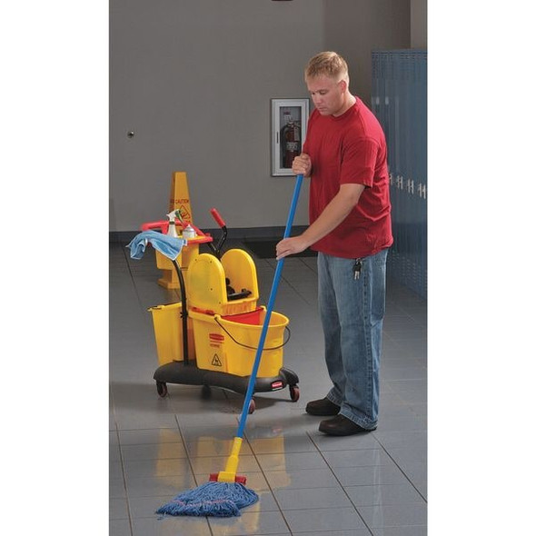Tough Guy 60" Clamp On Wet Mop Handle, Blue, Fiberglass 1TYZ4
