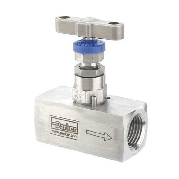 Parker Needle Valve,Straight,SS,1/4 In.,FNPT HNVS4FF