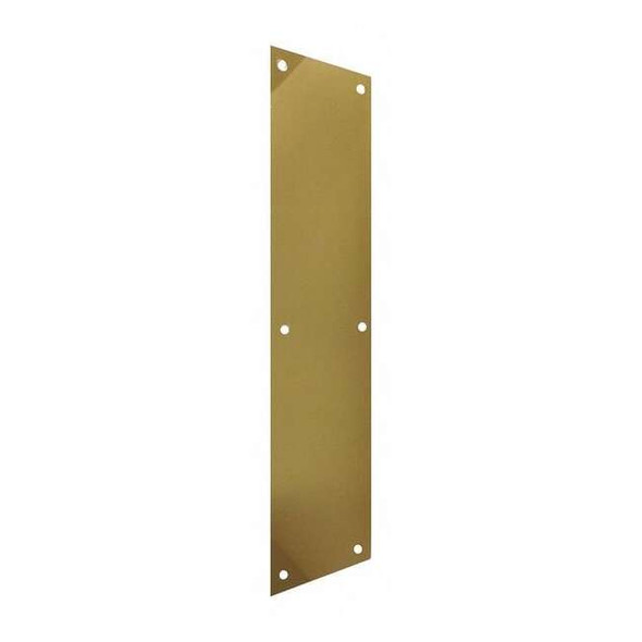 Manufacturer Varies Door Push Plate,Brass, Polished,4" W 18-416P-605