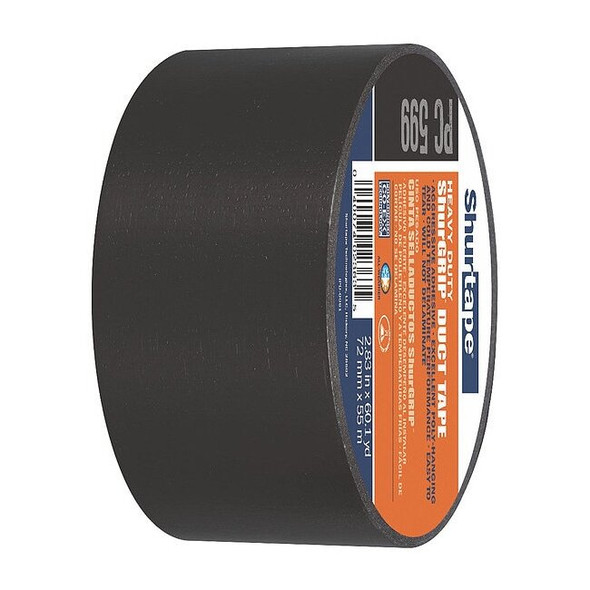 Shurtape Duct Tape, Black, 60-1/8 yd L, 2-7/8 in W 105463