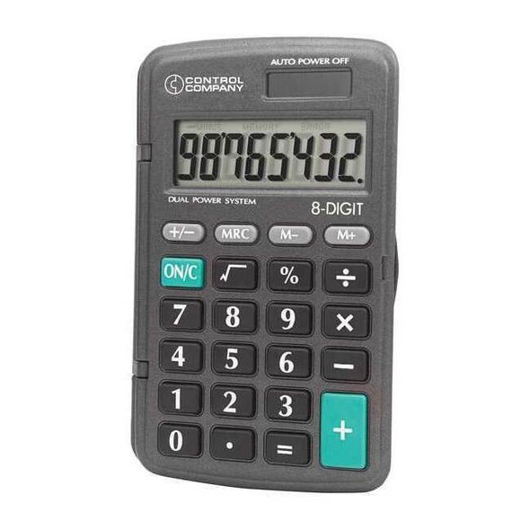 Control Co Portable Calculator,2 3/8" W,4 1/4" H 6023