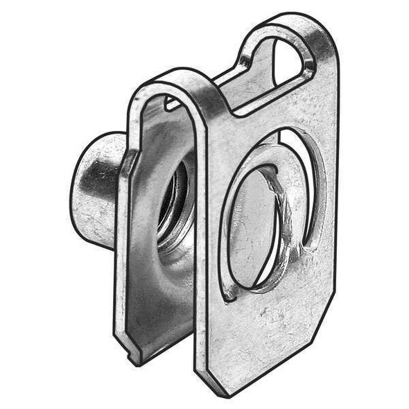Spring Nut, M6-1.00, U Shape, Steel, Not Graded, Phosphate Finish, 25 PK