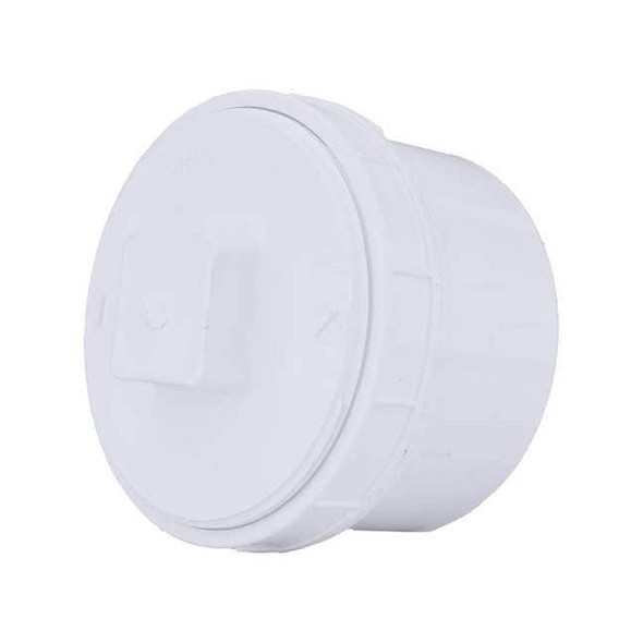 PVC Cleanout Adapter with Plug, FNPT x Spigot, 6 in Pipe Size