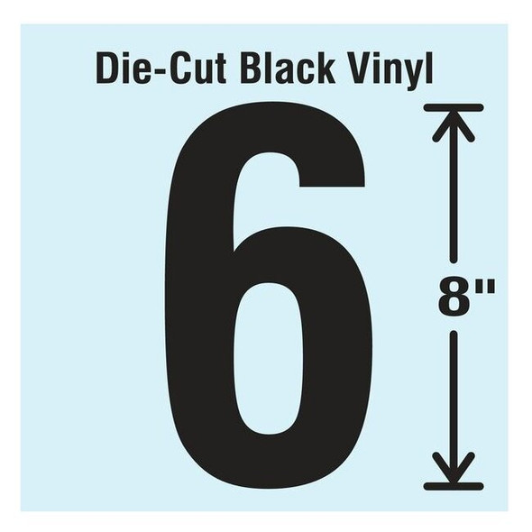 Stranco Number Label, Vinyl, 8 in H, 4-3/8 in W DBV-SINGLE-8-6